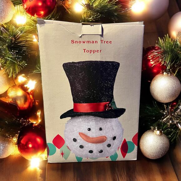 Snowman Tree Topper w Box-Vintage Cracker Barrel Exclusive-Christmas-Holiday - Picture 7 of 7